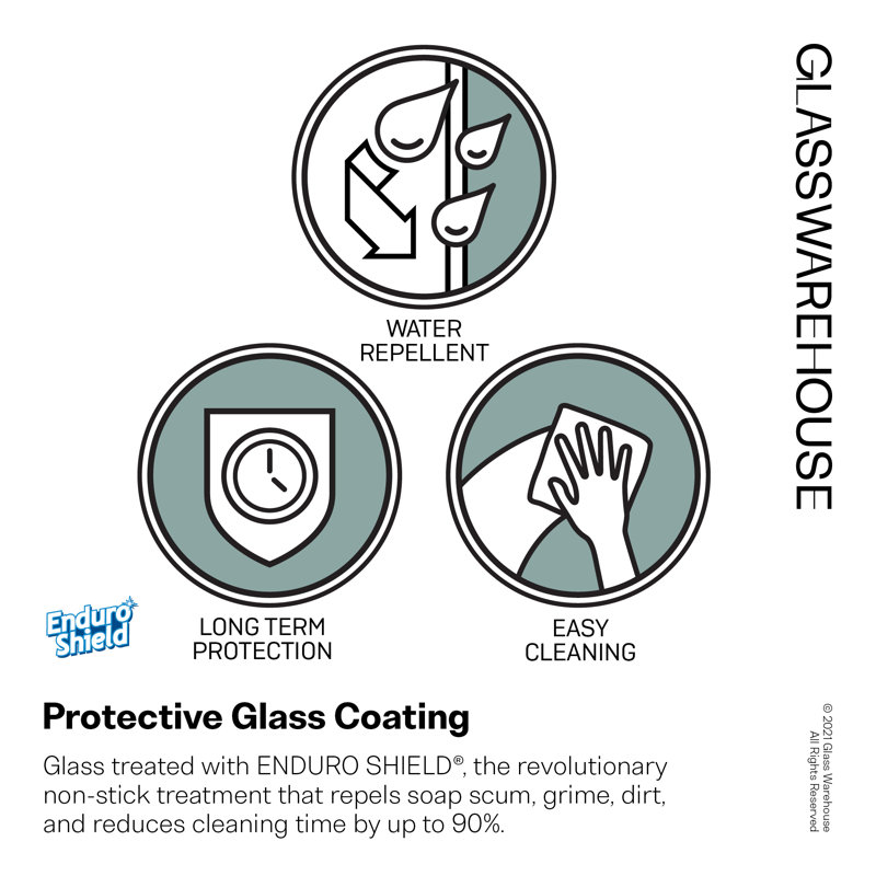 Glass Warehouse French Monture Noir 36" W x 78" H Frameless Fixed Glass